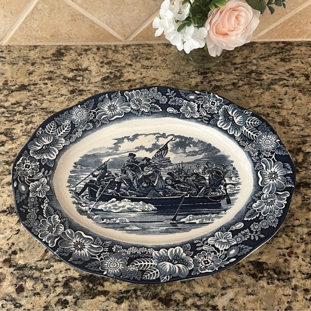 ⚜️ Liberty Blue Staffordshire Large Serving Platter, Plate